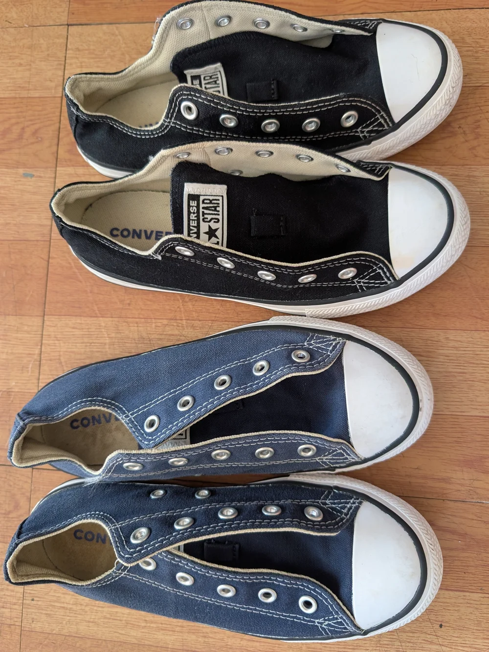 Converse Kids Black Canvas With Laces Low Top Sneakers with White Toe